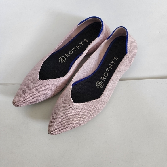 Rothys petal pink pointy tie flats size 7.5 - Picture 5 of 8